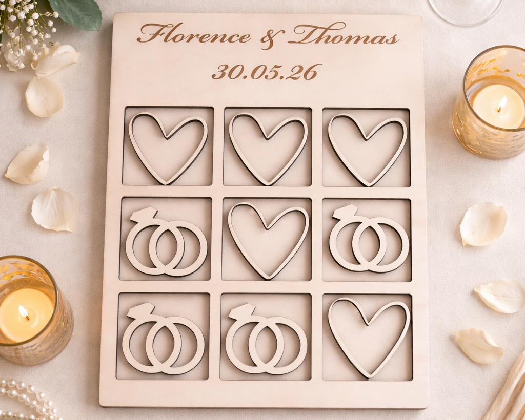 Jeu en bois personnalisé pour mariage – Animation originale & souvenir unique