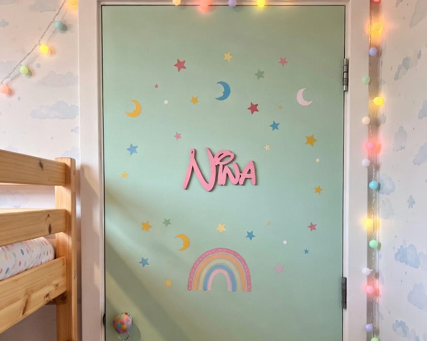 Prénom personnalisé en bois pour porte – Décoration chambre enfant