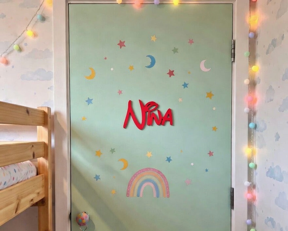 Prénom personnalisé en bois pour porte – Décoration chambre enfant
